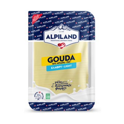 Gouda light Alpiland σε φέτες.