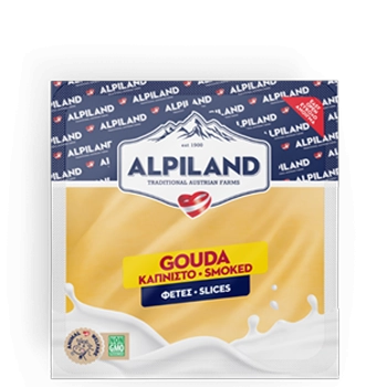Gouda καπνιστή Alpiland σε φέτες.