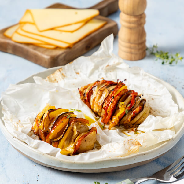 Συνταγή για πατάτες γεμιστές με gouda smoked Alpiland.