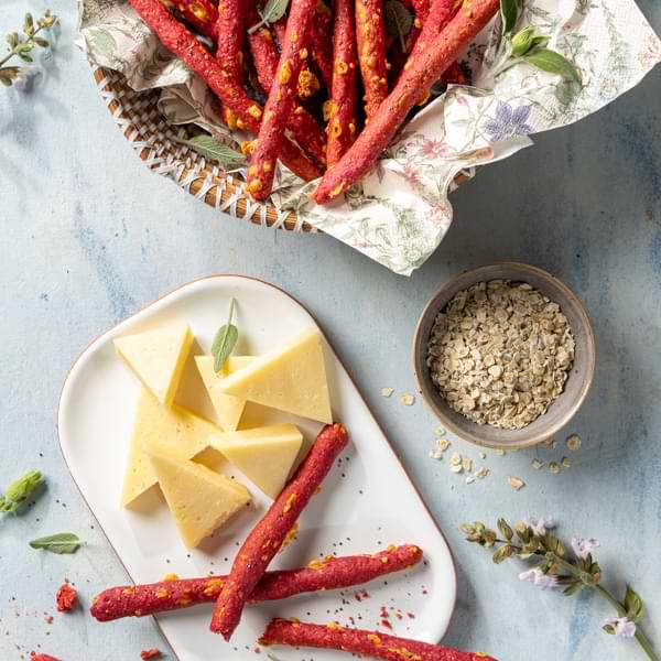 Κριτσίνια με βρώμη και παντζάρι